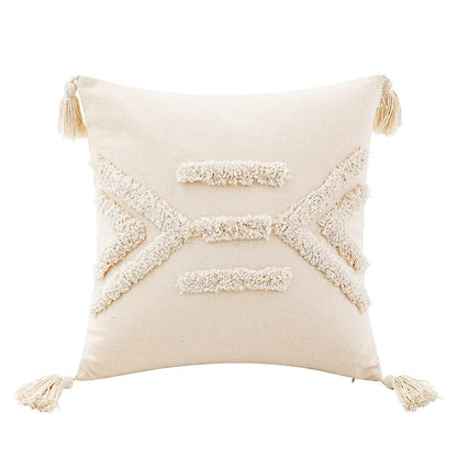 Decorbites™ Geometrisches Tufted-Kissenbezug Beige Patchwork-Kissenbezüge Wabi-Sabi-Stil