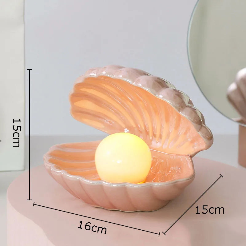 Decorbites™ Traumpalperlen-Keramiklampe Schreibtischdekoration Moderne Heimdekoration Ornamente Muschelaufbewahrungsbox