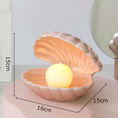 Decorbites™ Traumpalperlen-Keramiklampe Schreibtischdekoration Moderne Heimdekoration Ornamente Muschelaufbewahrungsbox