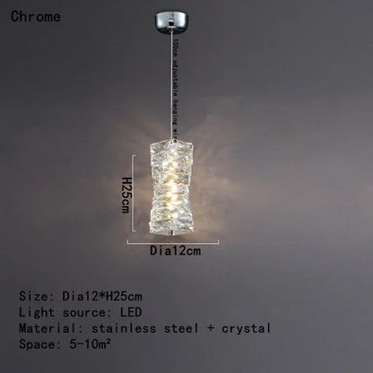 DecorBites™ Crystal LED Pendant Ceiling Chandelier for Kitchen Island, Dining Room & Living Room