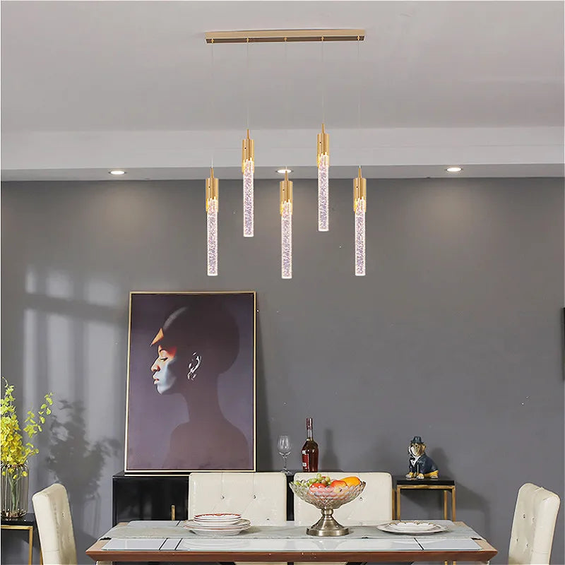 Gold Crystal Kitchen Chandelier 8-Head Design