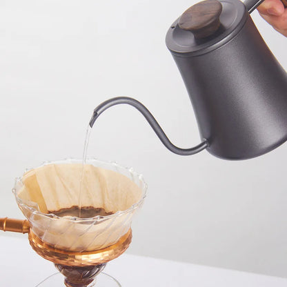 Decorbites™ Gänsehals-Pour-Over-Kanne mit Holzegriff – Kaffeuzubehör