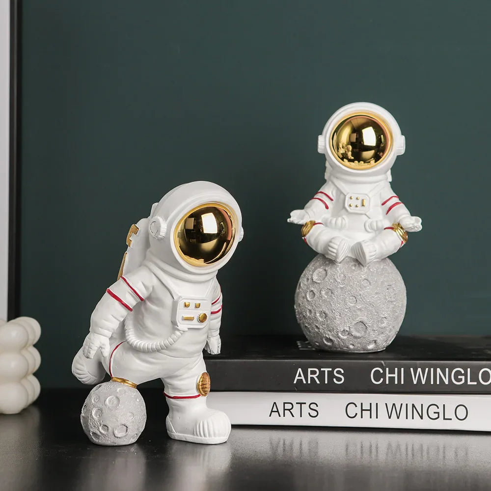 Decorbites™ elektrovergoldete goldene Astronauten-Figuren, kreative Wohnraumdekoration & Geschenke
