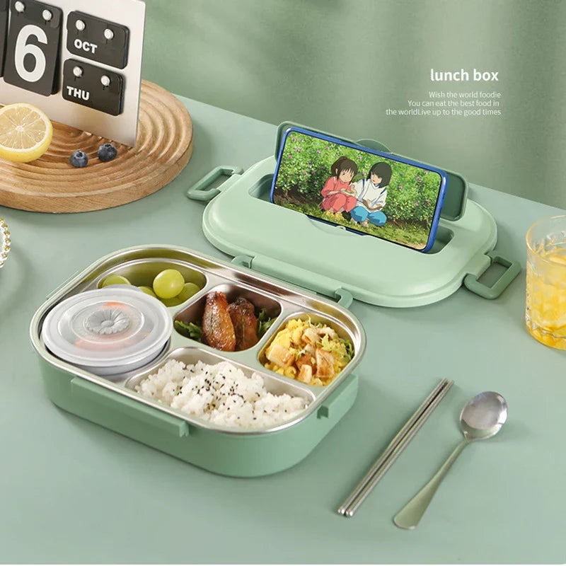 Decorbites™ Isolierter Bento-Mahlzeitbox-Set mit Besteck, tragbare Lebensmittelaufbewahrung