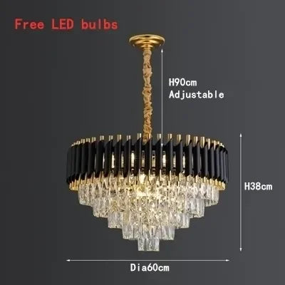 Decorbites™ Kristall-LED-Hängeleuchter, Luxus-Schwarze Beleuchtung für Schlafzimmer, Wohnzimmer, Esszimmer