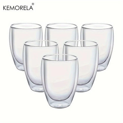 Decorbites™ Doppeltwandige Glas-Kaffeetassen – Isolierte Espressoglasbecher für Cappuccino, Latte, Tee und Milch