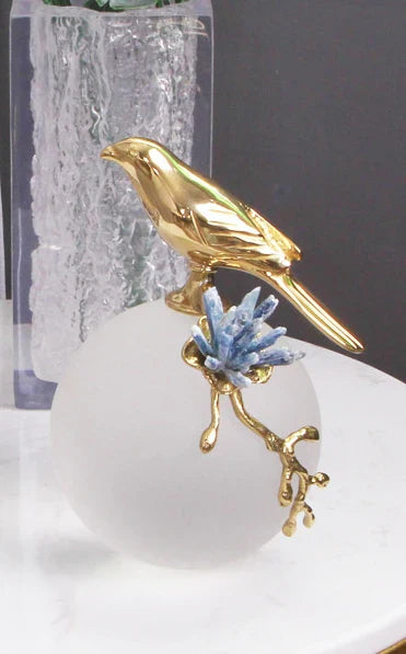 Decorbites™ Goldener Vogel Messingskulptur Moderne Wohnraumausstattung Kunstwerk Statue