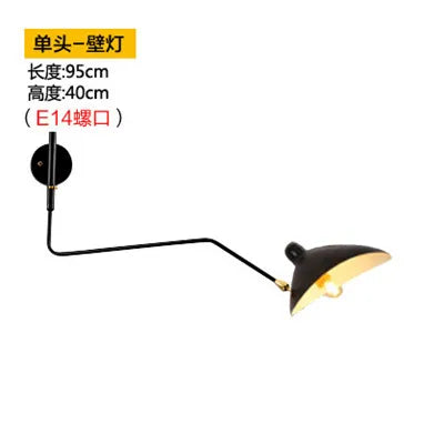 Decorbites™ Dawn-Spinnen-Serge-Mouille-LED-Wandleuchte mit verstellbarem Schwanenhalsarm