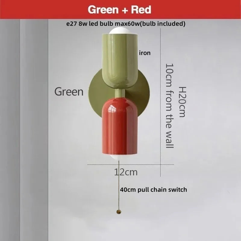 Decorbites™ LED-Wandleuchte Bunte Eisen-Doppelkopf Moderne Nachttischlampe