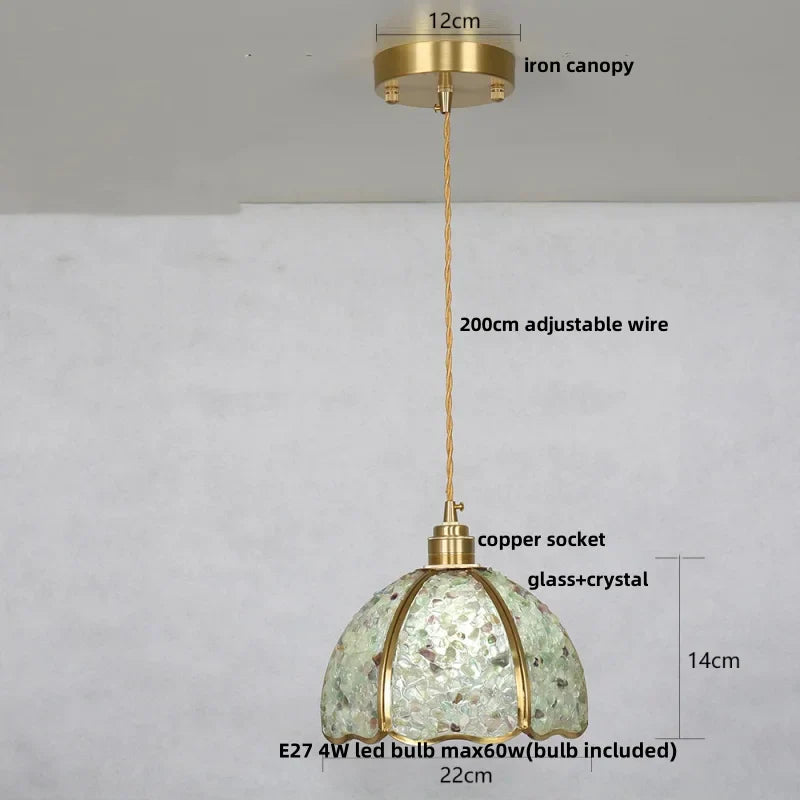 DecorBites™ Crystal Glass LED Pendant Lamp, Adjustable Modern Luxury Hanging Lights