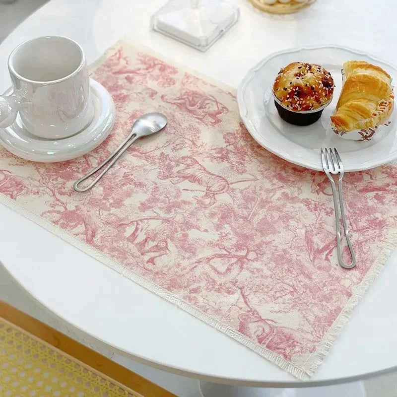 Decorbites™ Baumwoll-Leinen-Platzset - Tischdecken-Polster für Küchen-Essbereich