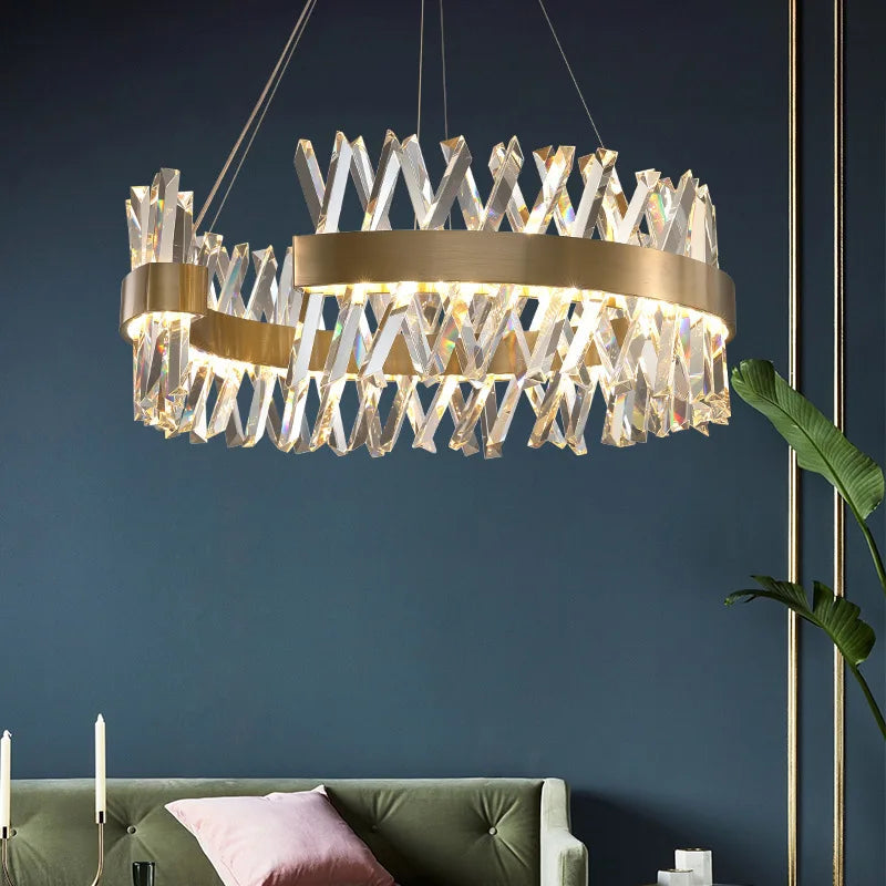 Decorbites™ Gold Metall S-förmige LED-Hängeleuchte für luxuriöses Wohnen, Schlafzimmer und Hotel