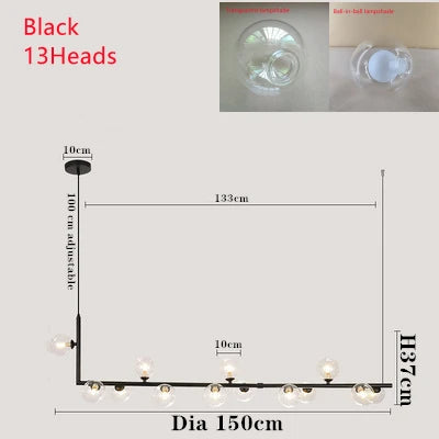 Decorbites™ Doppeltes Glas-Schirm-Hängeleuchte: Nordisches minimalistisches Design, LED-Lampe für Wohnzimmer, Restaurant