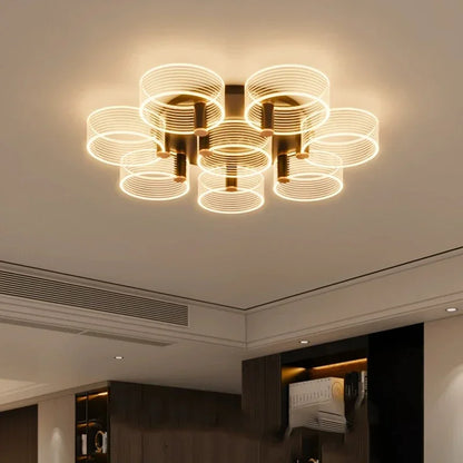 DecorBites™ Acrylic Lustre Chandelier for Living Room, Bedroom, Kitchen - Hanging Ceiling Lamps