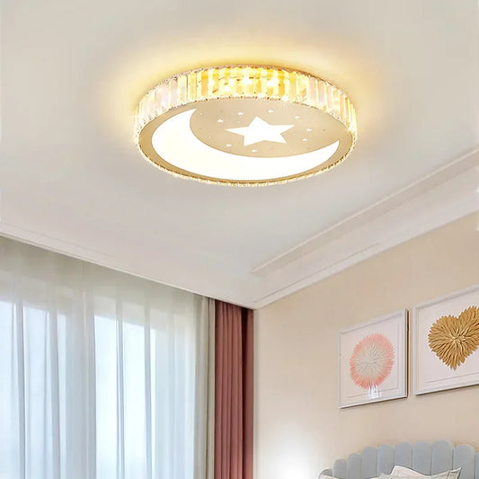 Decorbites™ Kristall-LED-Deckenleuchte für modernes Schlafzimmer, warmes Licht