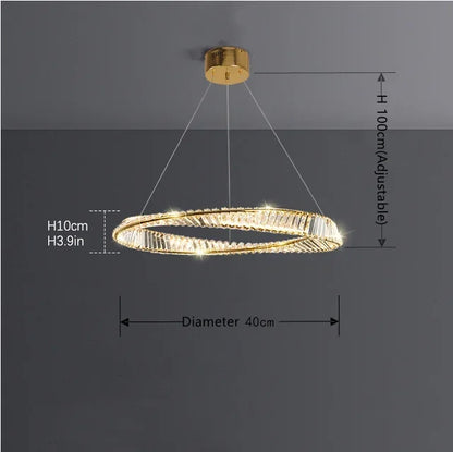 Decorbites™ DNA-Spirale Kristall-Lüster LED-Ring-Design für luxuriöses Wohnzimmer