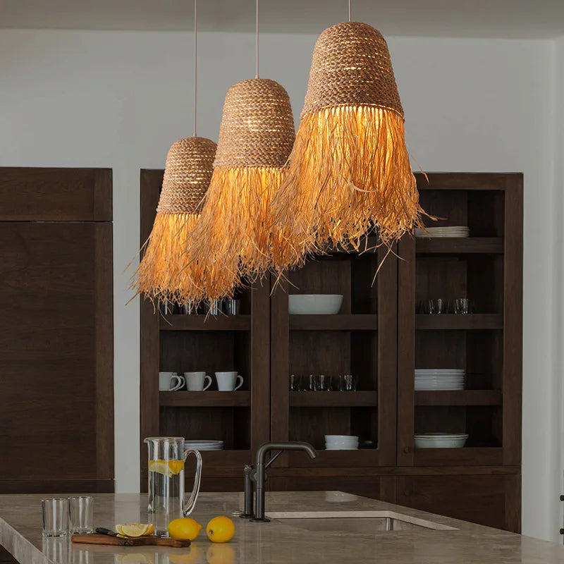 Decorbites™ Handgefertigte Rattan-Hängeleuchte für Wohnzimmer, Schlafzimmer – Japanischer Stil