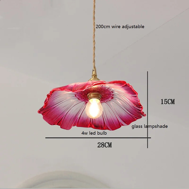Decorbites™ Grüne Glas-LED-Hängeleuchte mit Kupfer-Holzgriff für modernes nordisches Heimdekoration