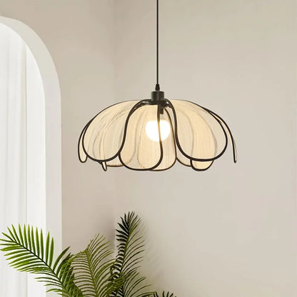 Decorbites™ Cremiges Abaca-Stoff LED-Hängeleuchte – Nordisch-französisches Wabi-Sabi Hängelampe