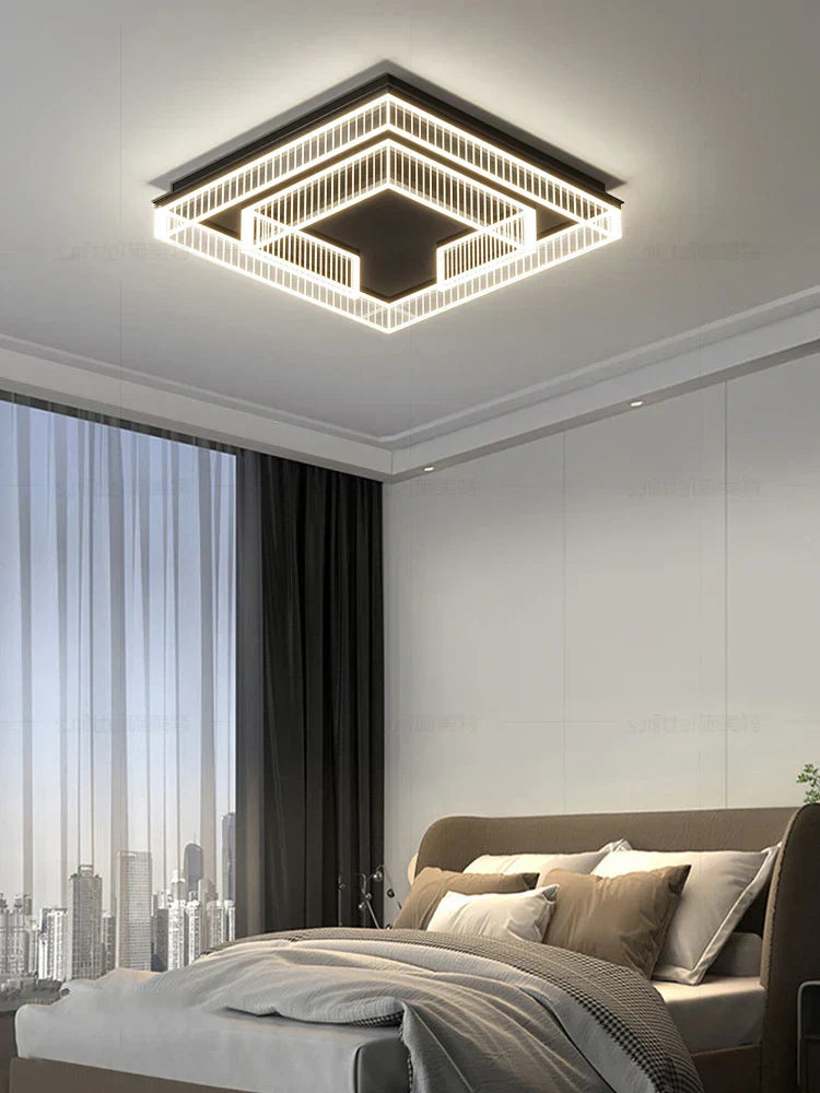 Decorbites™ LED Schwarz Kronleuchter Acryl Deckenlampe: Moderne Luxusbeleuchtung für Zuhause & Büro