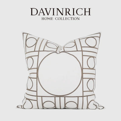 DecorBites™ Geometric Embroidered Noble Cushion Covers for Living Room Sofa