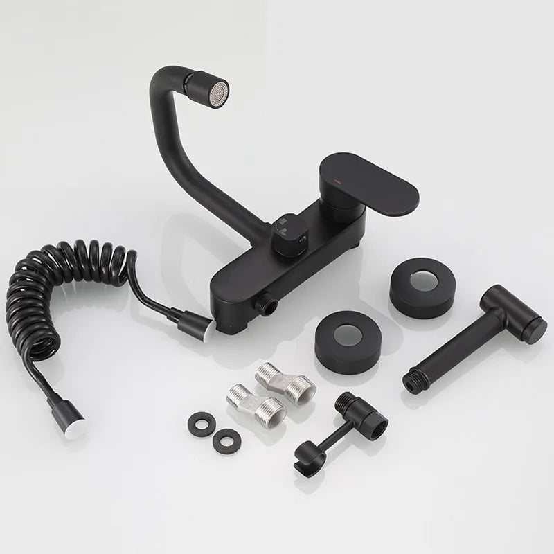 Decorbites™ Duale Loch Küchenmischtapfen Schwarz Messing Chrom Küchenarmatur