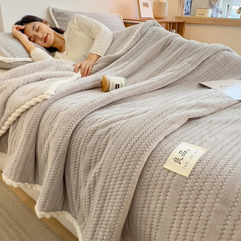 Decorbites™ Doppelseitige Jacquard-Milchsamt-Decke - Winterwarme Sofabezug