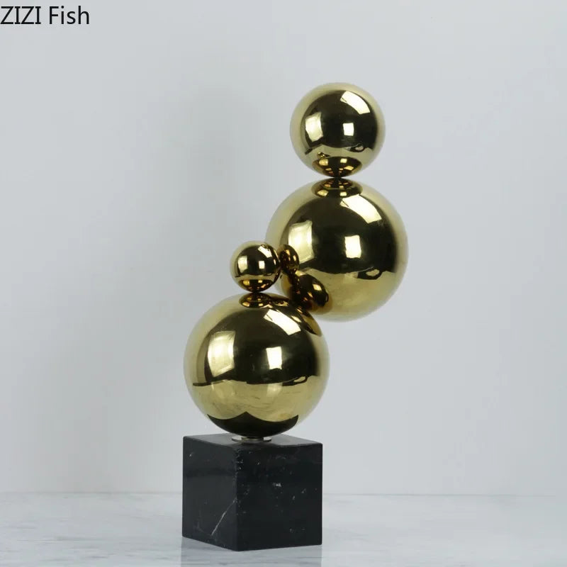 Decorbites™ Goldene Bälle Geometrische Metallskulptur Raum Schreibtisch Dekoration Ornamente