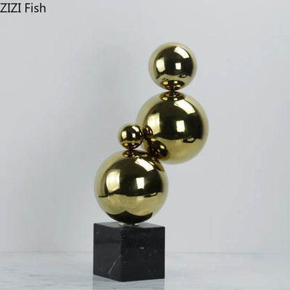 Decorbites™ Goldene Bälle Geometrische Metallskulptur Raum Schreibtisch Dekoration Ornamente