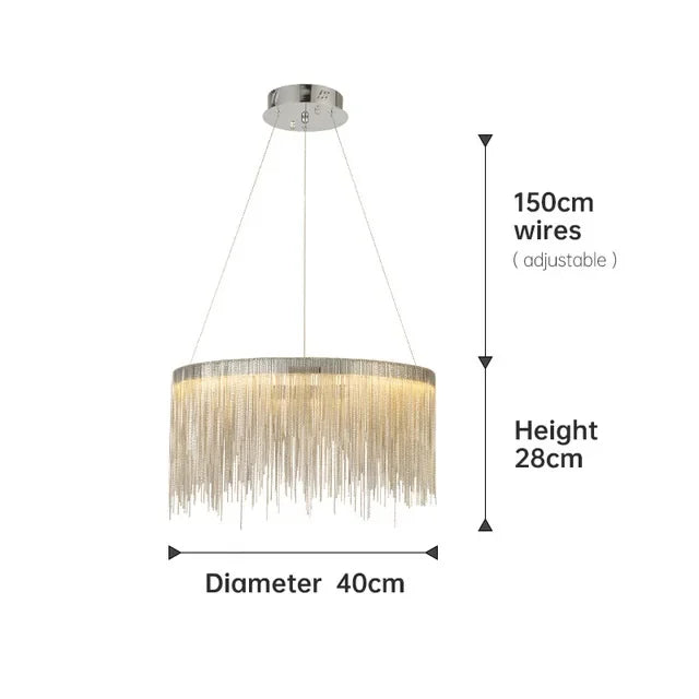 Gold Chain LED Chandelier