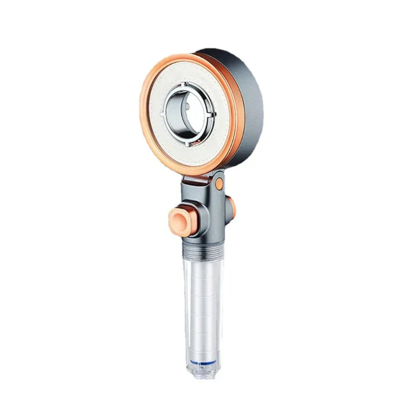DecorBites™ Dual Switch Shower Head, High Pressure, Beauty Transparent Handle, Stop Button