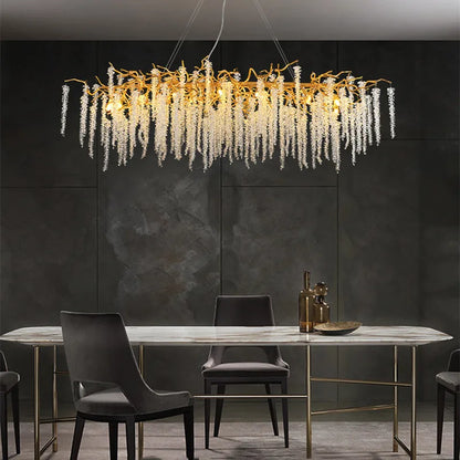 Decorbites™ Kristallzweigenleuchter: Elegante französische Stil Deckenleuchte für Wohn- und Esszimmer