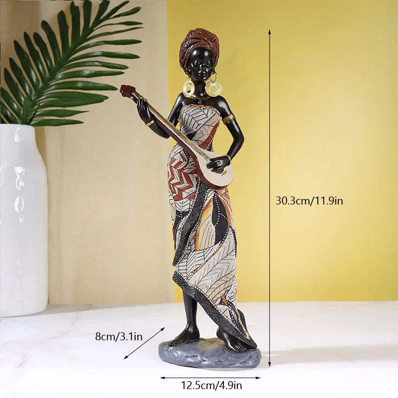 Decorbites™ Afrikanische Exotische Schwarze Mutter- und Kind-Harzstatuen Retro-Figuren für die Heimdekoration