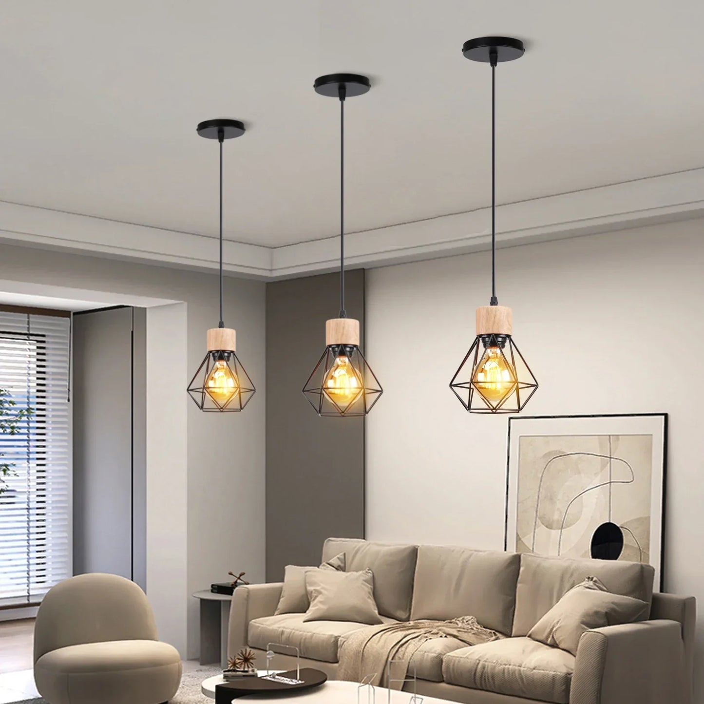 Decorbites™ Industrielles Loft-Pendant-LED-Deckenleuchte für die Dekoration im Wohnzimmer, Küche und Zuhause
