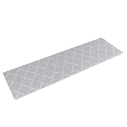 Decorbites™ Grauer Karo-Küchenvorleger Blauer Gittermuster Langaufnahme-Türmatte in gestreiftem Design