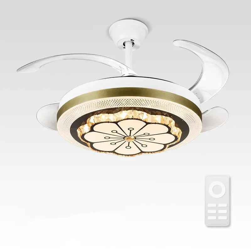 Decorbites™ Kristall Unsichtbarer Ventilator-Lampe 42-Zoll Europäischer Wohnzimmer-Deckenventilator-Kronleuchter