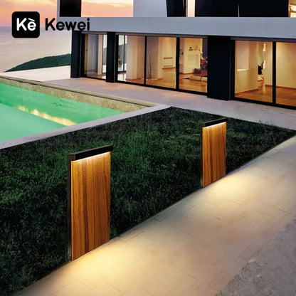 Decorbites™ LED-Holzmaserung Rasenleuchte – Wasserdichte Edelstahl Straßenslampen