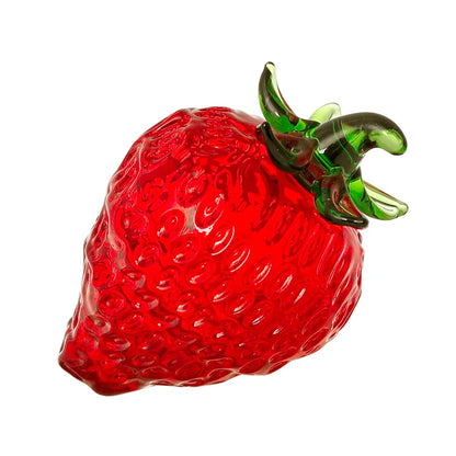 Decorbites™ Glas Rote Erdbeere Feigenfigur Kristall Frucht Miniatur Ornament Dekoration