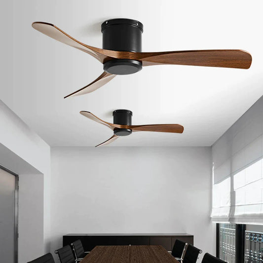 DecorBites™ Black DC Motor Ceiling Fan Remote Control 35W for Home Restaurant
