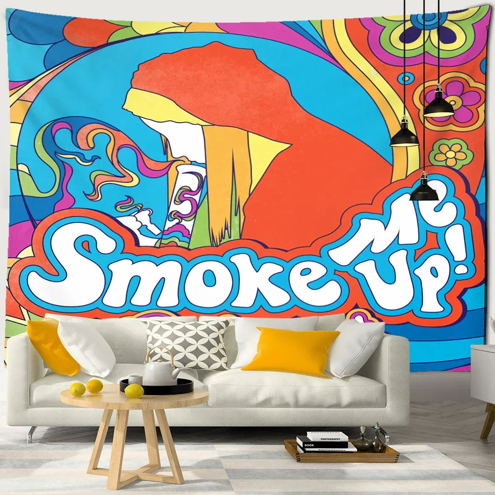 Decorbites™ Kawaii-Frauen-Tapisserie Anime-Mädchen-Illustration Ästhetische Kunst Hippie-Wohnheim-Dekoration