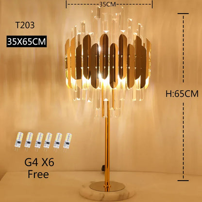 DecorBites™ Crystal Gold Floor Lamp for Bedroom & Living Room - Modern Luxury LED Light
