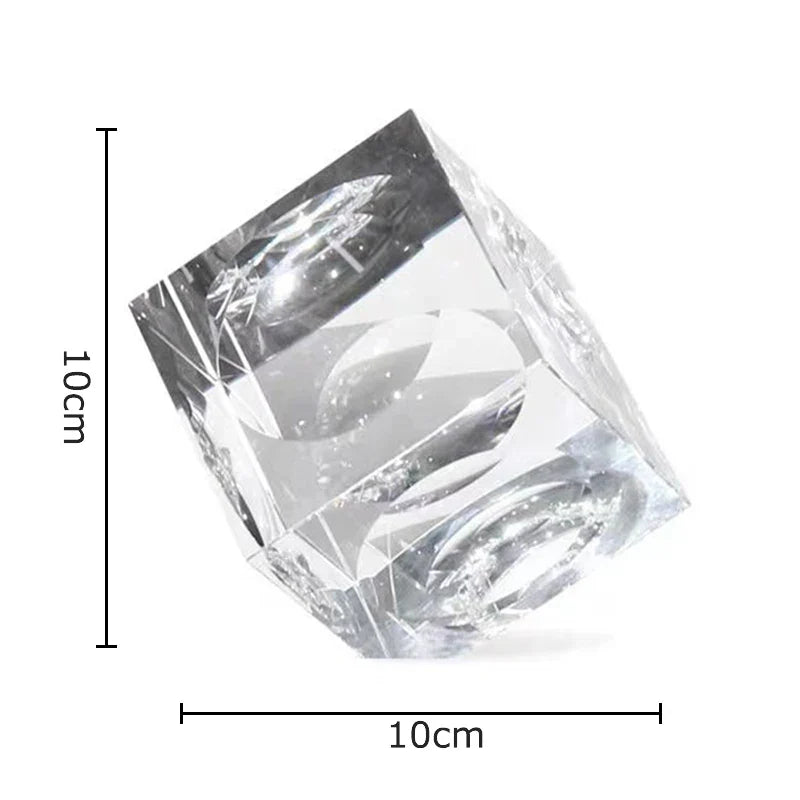 DecorBites™ Crystal Cube Statue Desk Ornament - Creative Room Decor Sculpture