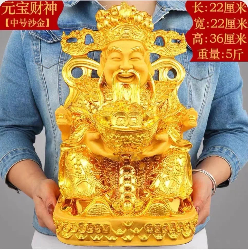 Decorbites™ Goldener Gott-des-Reichtums-Statue: Fengshui-Heimdekoration-Skulptur für Eingang & Wohnzimmer