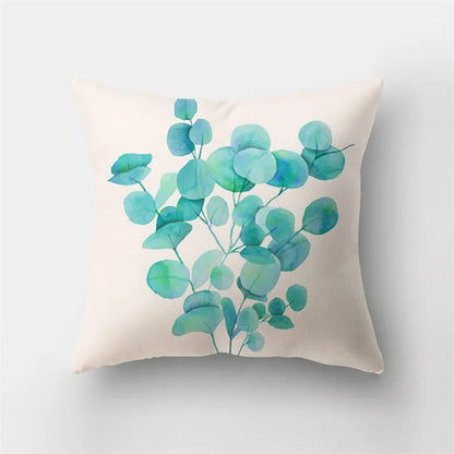 Decorbites™ Reh-Tier Kurz-Plüsch-Kissenbezug mit natürlichen Blättern und Blumen