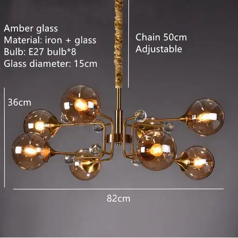 Decorbites™ Glas-Blase-Kronleuchter: Vintage-Industrial-Lampe für Wohnzimmer, Küche und Kücheninsel