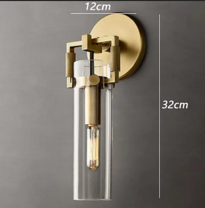 DecorBites™ Industrial Glass Wall Lamp Retro Sconce for Bedroom Study Loft Dining Room
