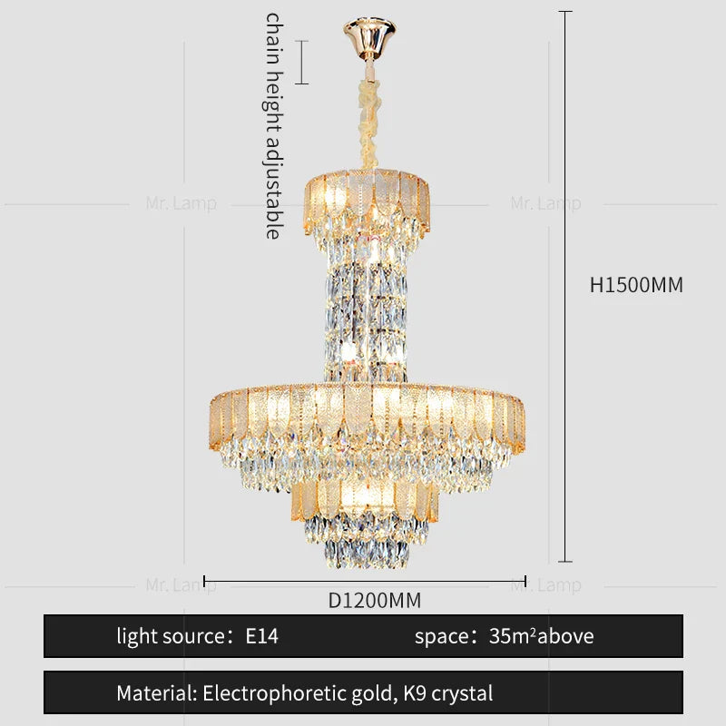 Decorbites™ Kristall-Leuchter: Postmoderne Mehrschicht-Luxus für Wohnzimmer, Hotel-Lobby und Villa