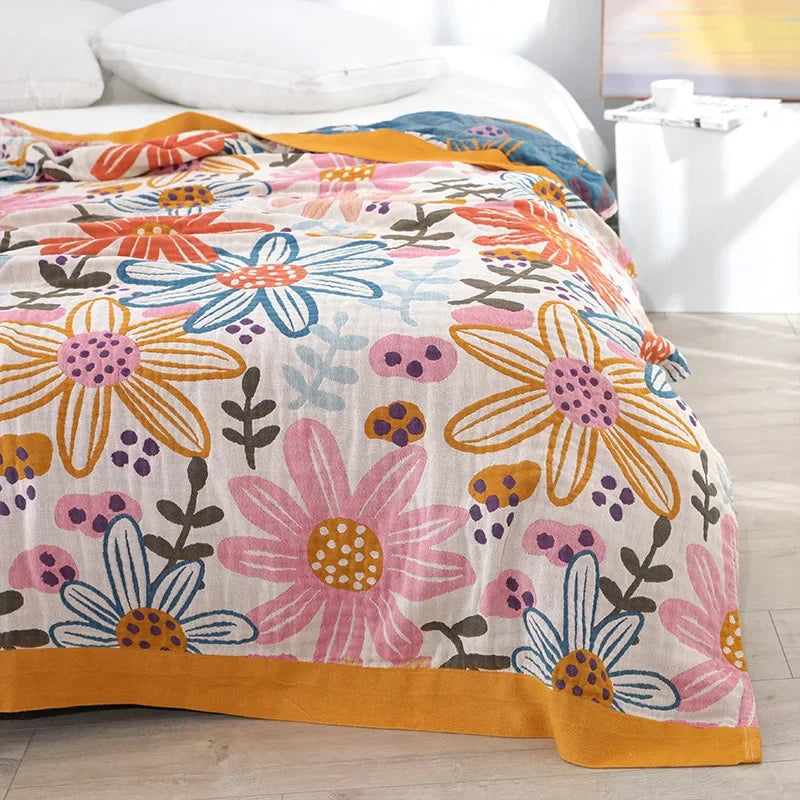 DecorBites™ Cotton Gauze Boho Throw Blanket