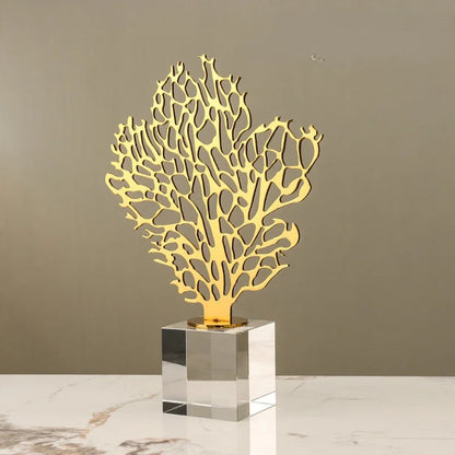 DecorBites™ Golden Hollow Tree Glass Ornament - Decorative Metal Figurine