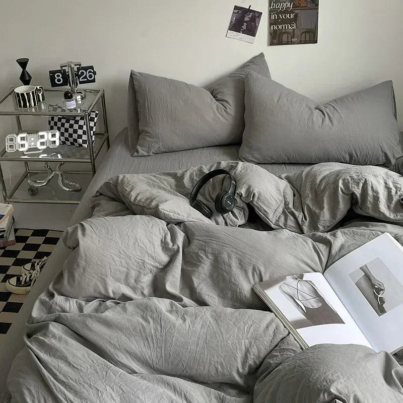 DecorBites™ Cotton Bedding Set with Comforter Cover, Sheet, and Pillowcase Set